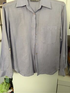 Kenar Light Lavender woman’s  Long-Sleeve linen blouse